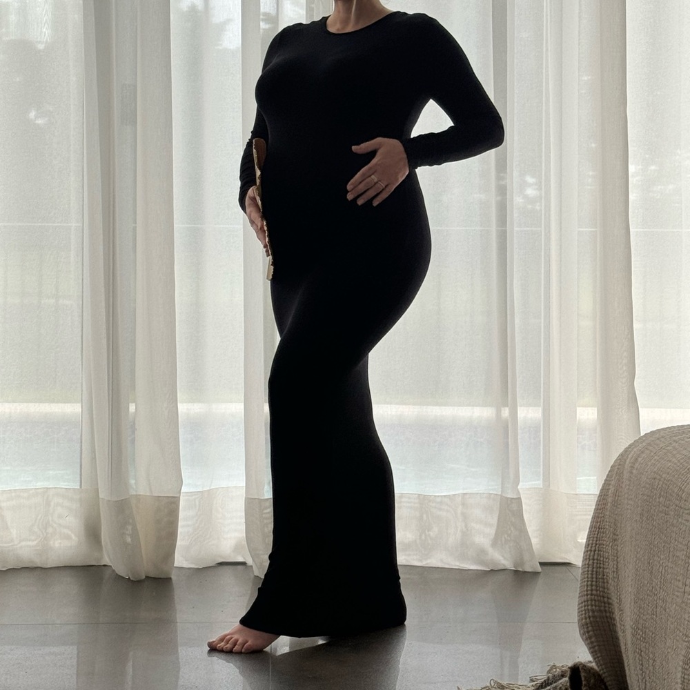 BUMPSUIT -maternity The Soft Rib Maxi Long Sleeve Dress